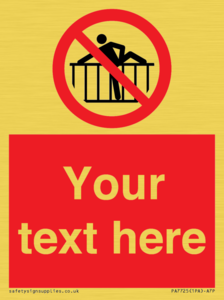 Custom prohibition do not cross barrier